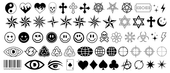 set of abstract trendy graphics collection vector image