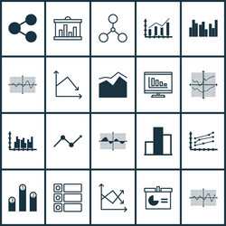 set of graphs diagrams and statistics icons vector image