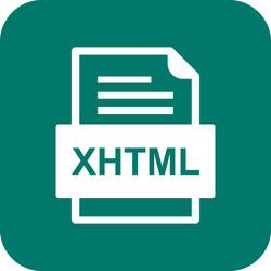 Xhtml file document icon vector