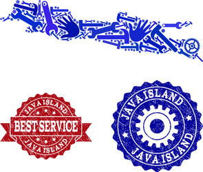 Best service composition of map java island vector