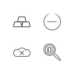 Business simple outlined icons set vector