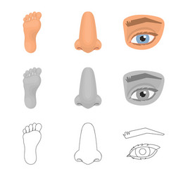 isolated object body and part logo collection vector image