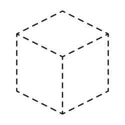 Tracing cube cuboid shape lines element vector