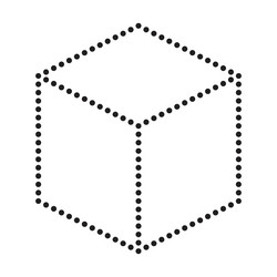 tracing cube cuboid shape lines element vector image