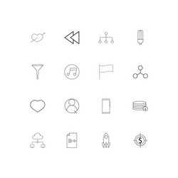 Web linear thin icons set outlined simple vector