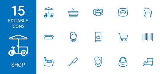 15 shop icons vector