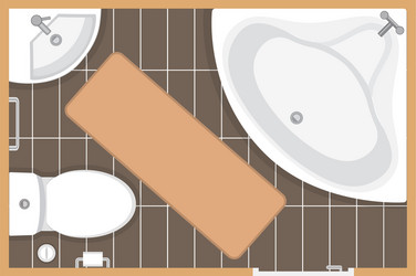 Bathroom interior top view Royalty Free Vector Image