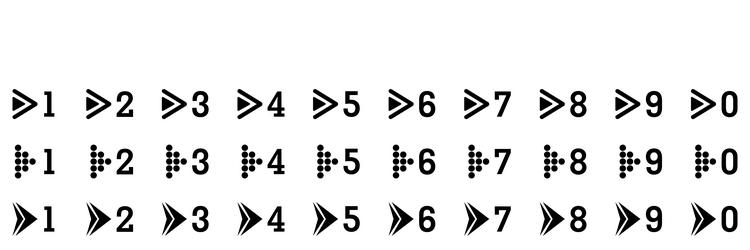 bullet points arrows set numbers from 1 to 10 vector image