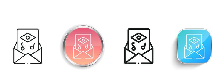 invitation icon thin linear regular and button vector image