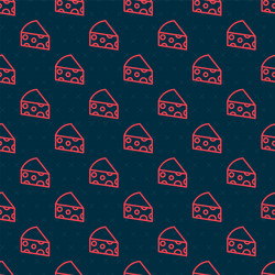 red line cheese icon isolated seamless pattern vector image