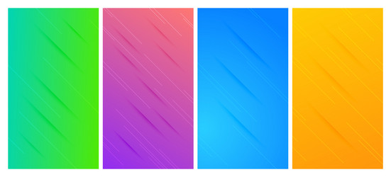 set of abstract gradient backgrounds with lines vector image