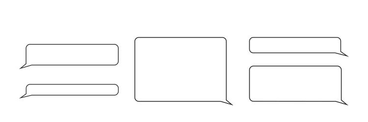 set of outline message bubble empty chat frames vector image