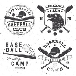 Vintage Baseball Club Badge Set Vector Image