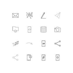 web linear thin icons set outlined simple vector image