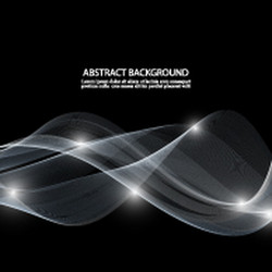 abstract white wave on black background vector