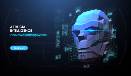 robot head created in low poly style ai vector image