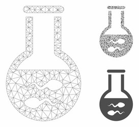 Sperm flask mesh 2d model and triangle vector