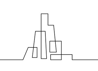 abstract architecture as continuous lines drawing vector image