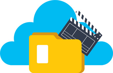 cloud computing folder file clapboard movie vector image