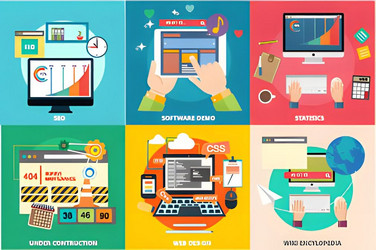 flat icons for web and mobile applications vector image
