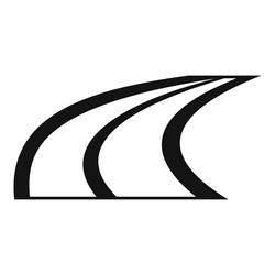 three smooth lines are getting closer forming vector image