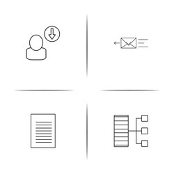 web and text simple linear icons set outlined vector image