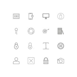 web linear thin icons set outlined simple vector image