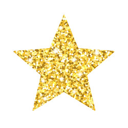 Gold glitter decoration star on white background vector