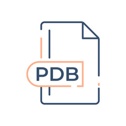 pdb file format icon extension line vector image