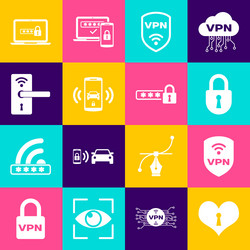 set heart with keyhole shield vpn wireless lock vector image