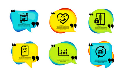 dot plot report document and yummy smile icons vector