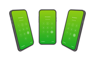 Screen lock authentication password smartphone vector