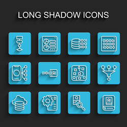 set line cloud database neural network algorithm vector image