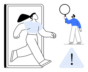 abstract characters exploring concepts vector image