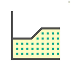 area graph for statistics display icon design vector image