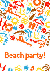 Background with summer and beach objects vector