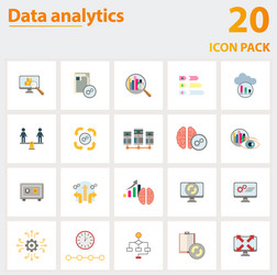 Data analytics icon set collection of simple vector