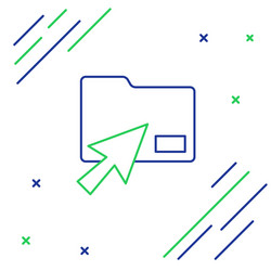 line cursor click document folder icon isolated vector image