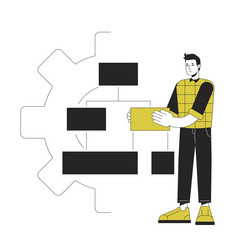 machine learning algorithms duo color line vector image