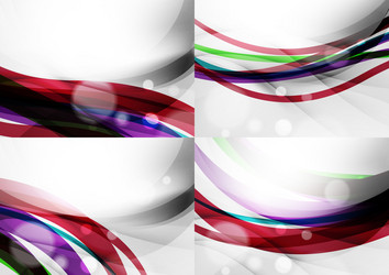 Set abstract backgrounds curve wave lines vector