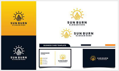 Sun with light fire logo concept vector