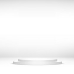 Blank template white podium scene vector