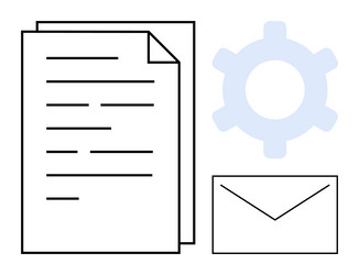 documents gear and envelope representing vector image