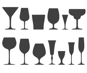 Glassware Icon Set - Drinks & Beverages vector image