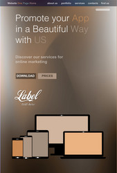 one page clear modern website template for an app vector image