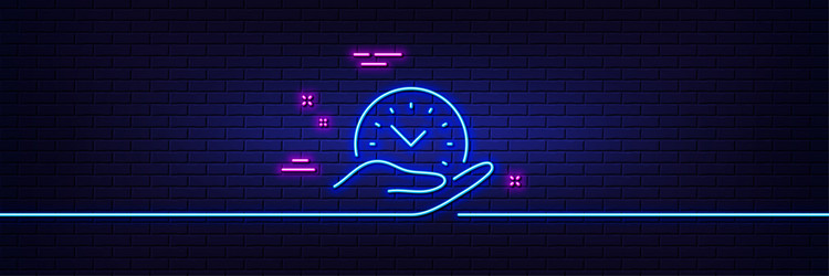 Safe time line icon clock sign hold watch Vector Image