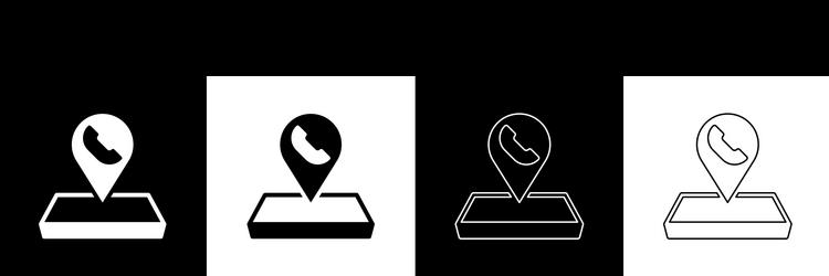 set map pointer with telephone or communication vector image