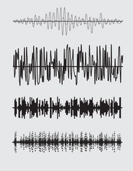 Sound waves set music Royalty Free Vector Image