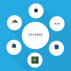 Flat icon technology set of memory unit vector