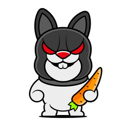 Rabbit on white background negative space design Vector Image